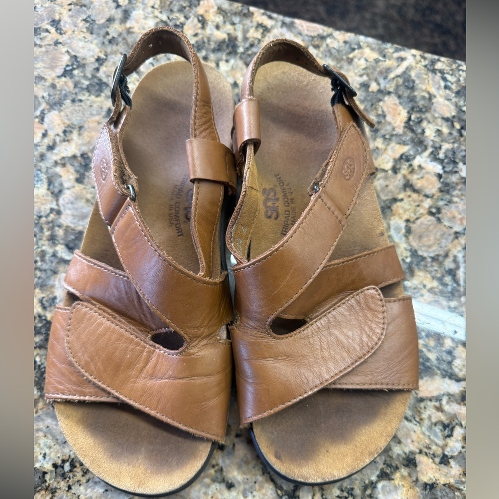 SAS Tripad Comfort Leather Sandals Brown Slingback Size 9M Made in USA